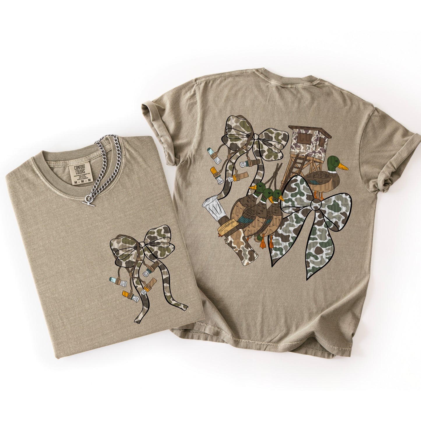Duck Hunting with Camo Bow Tee