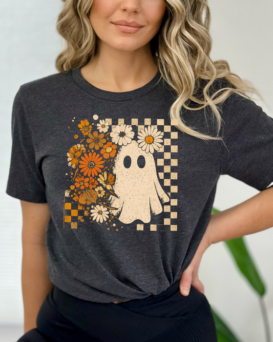 Checkered ghost tee