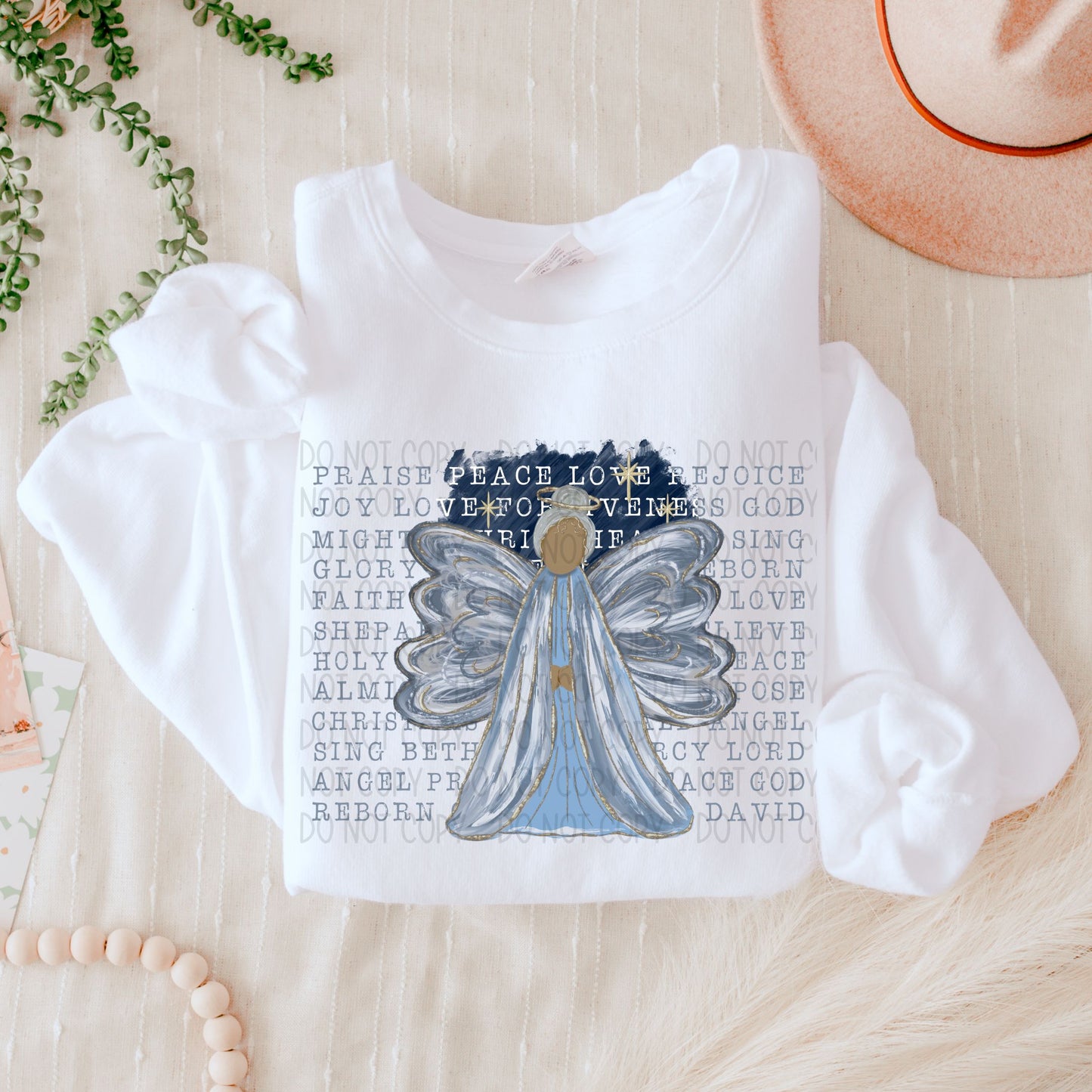 Christmas Angel Long Sleeve Comfort Colors Tee