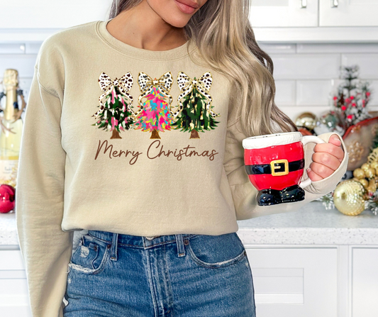 Christmas Tree's With Bows Sweatshirt