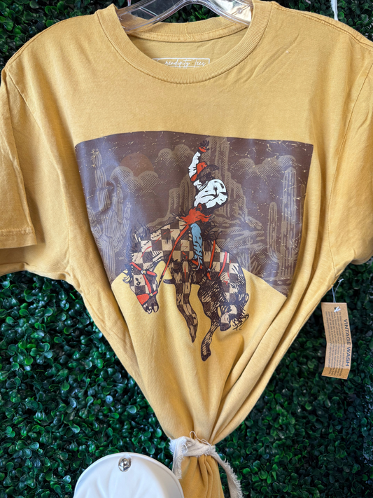 Checkered Cowboy Vintage Tee