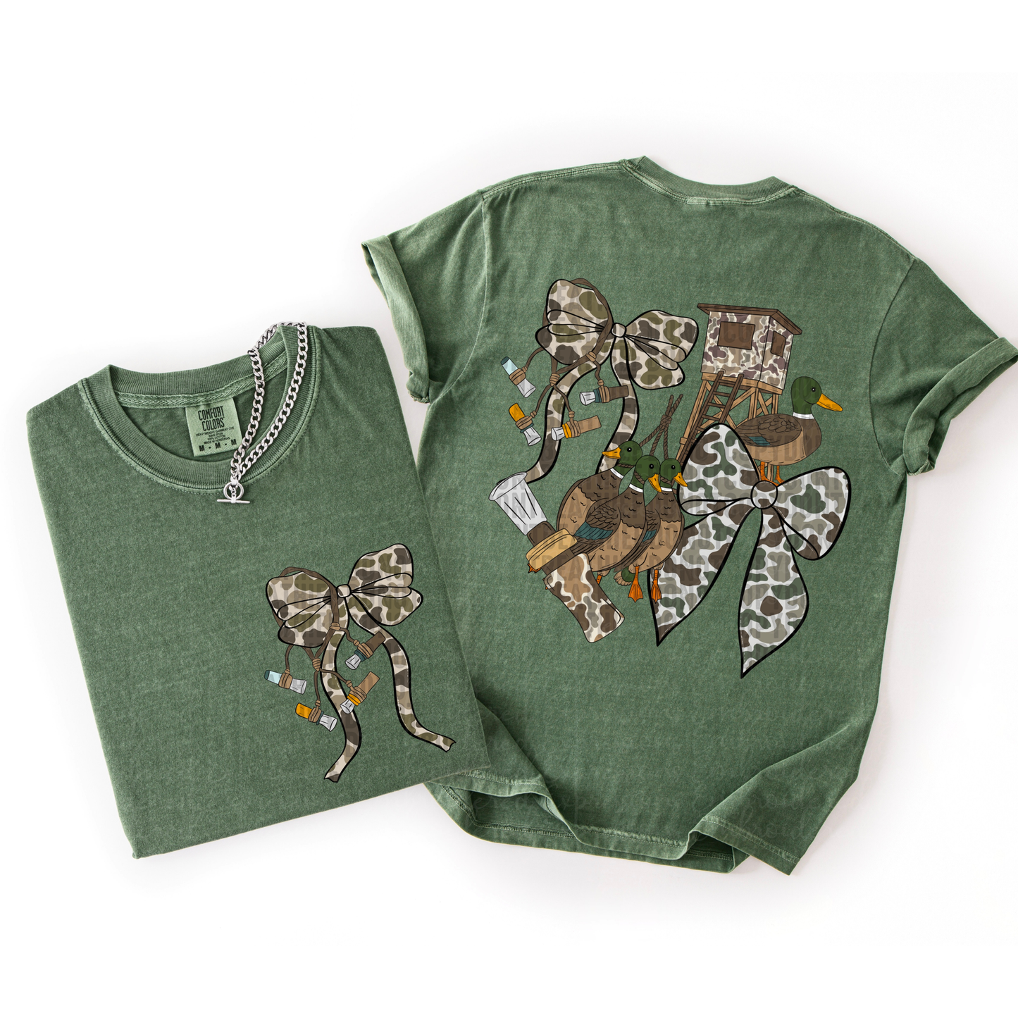 Duck Hunting with Camo Bow Tee