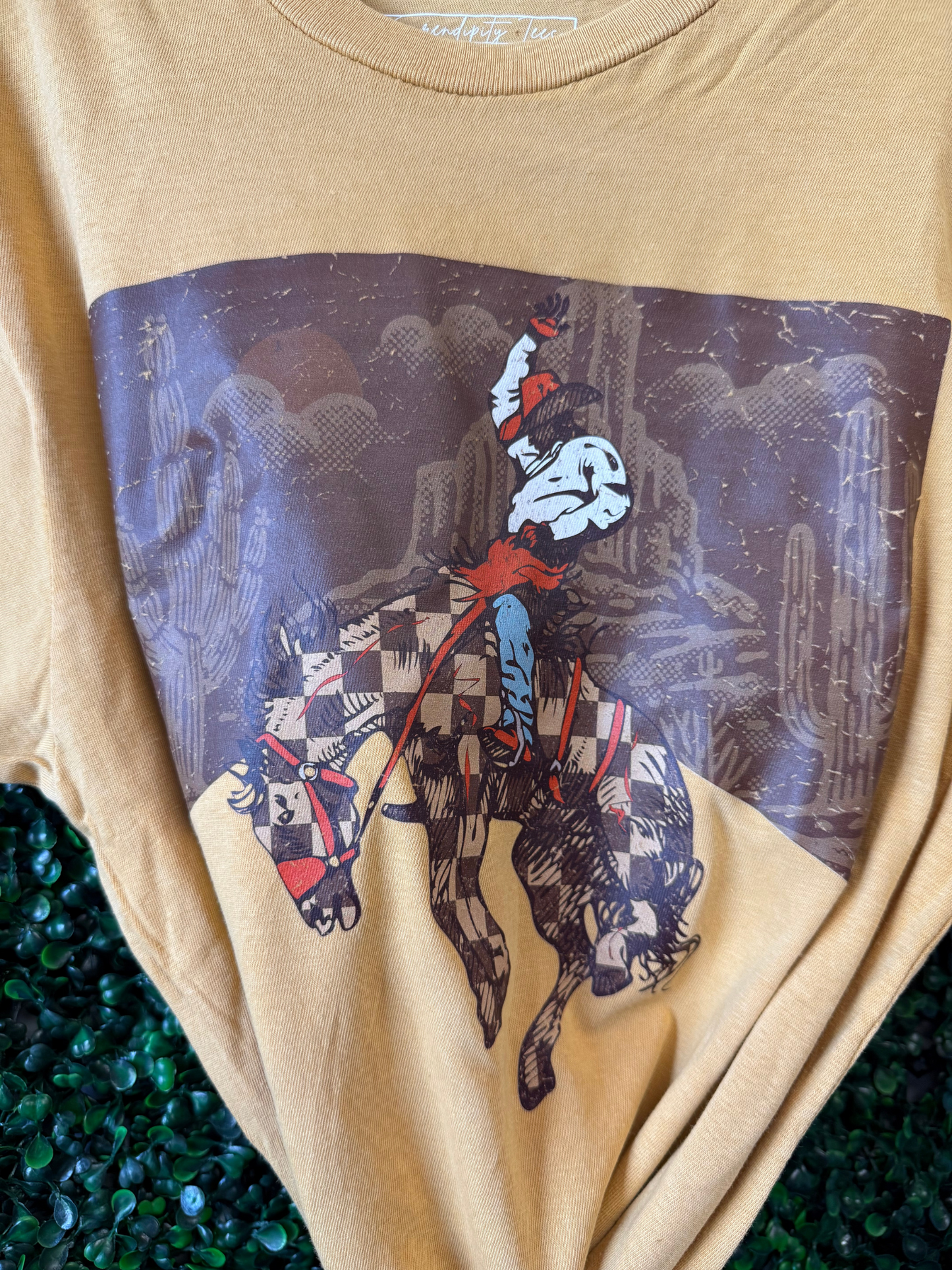 Checkered Cowboy Vintage Tee