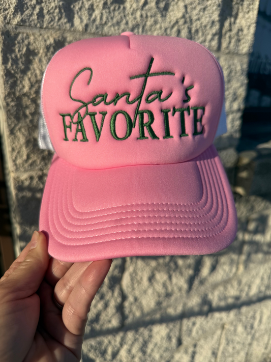 "Santa's Favorite" Embroidered Trucker Hat