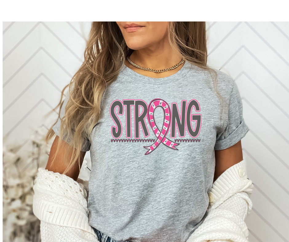 Breast Cancer Strong Ribbon Tee