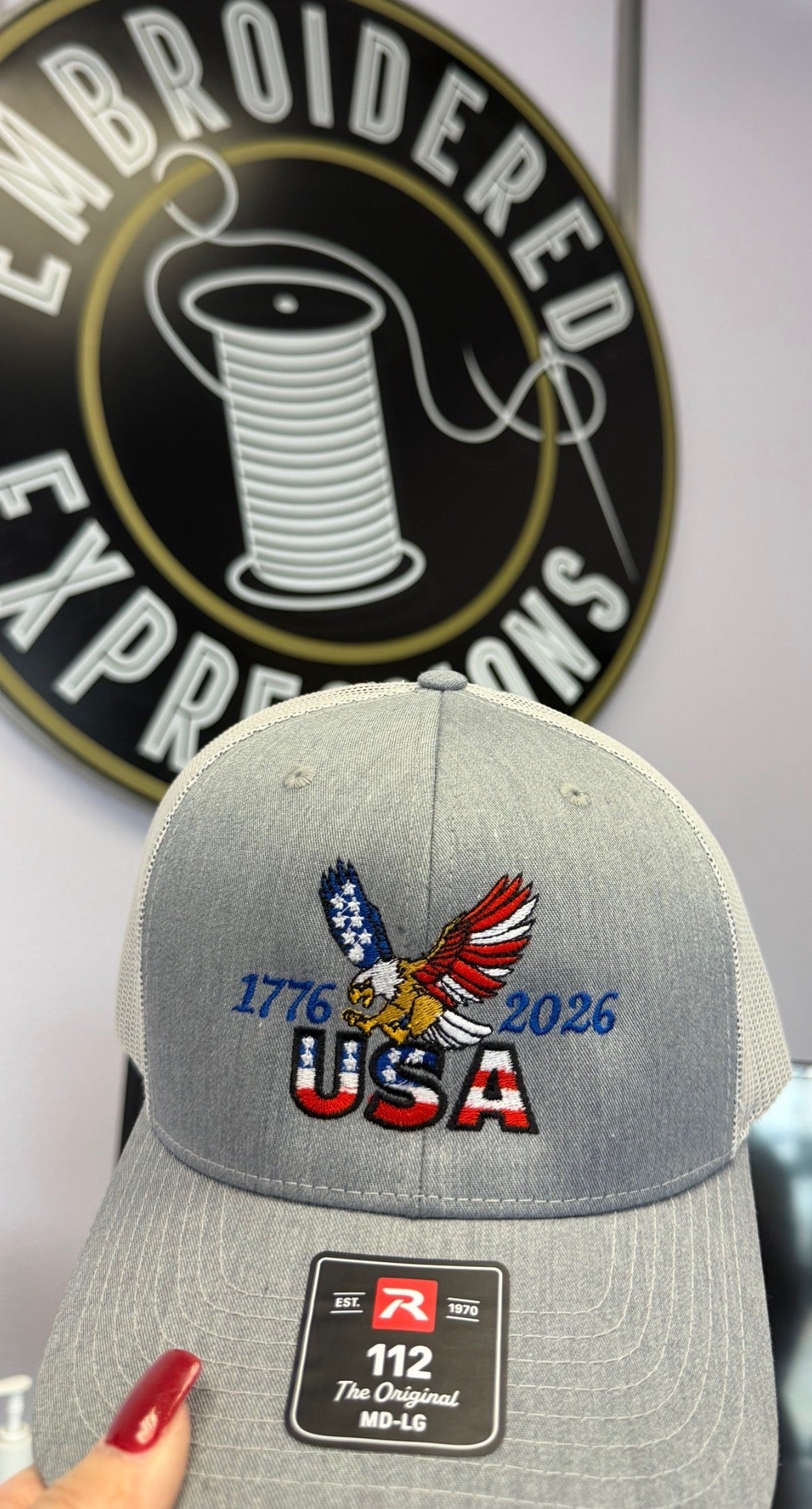 1776 USA Embroidered Hat