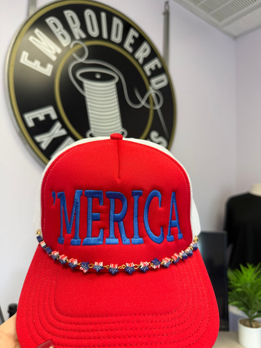 Embroidered ‘Merica trucker hat