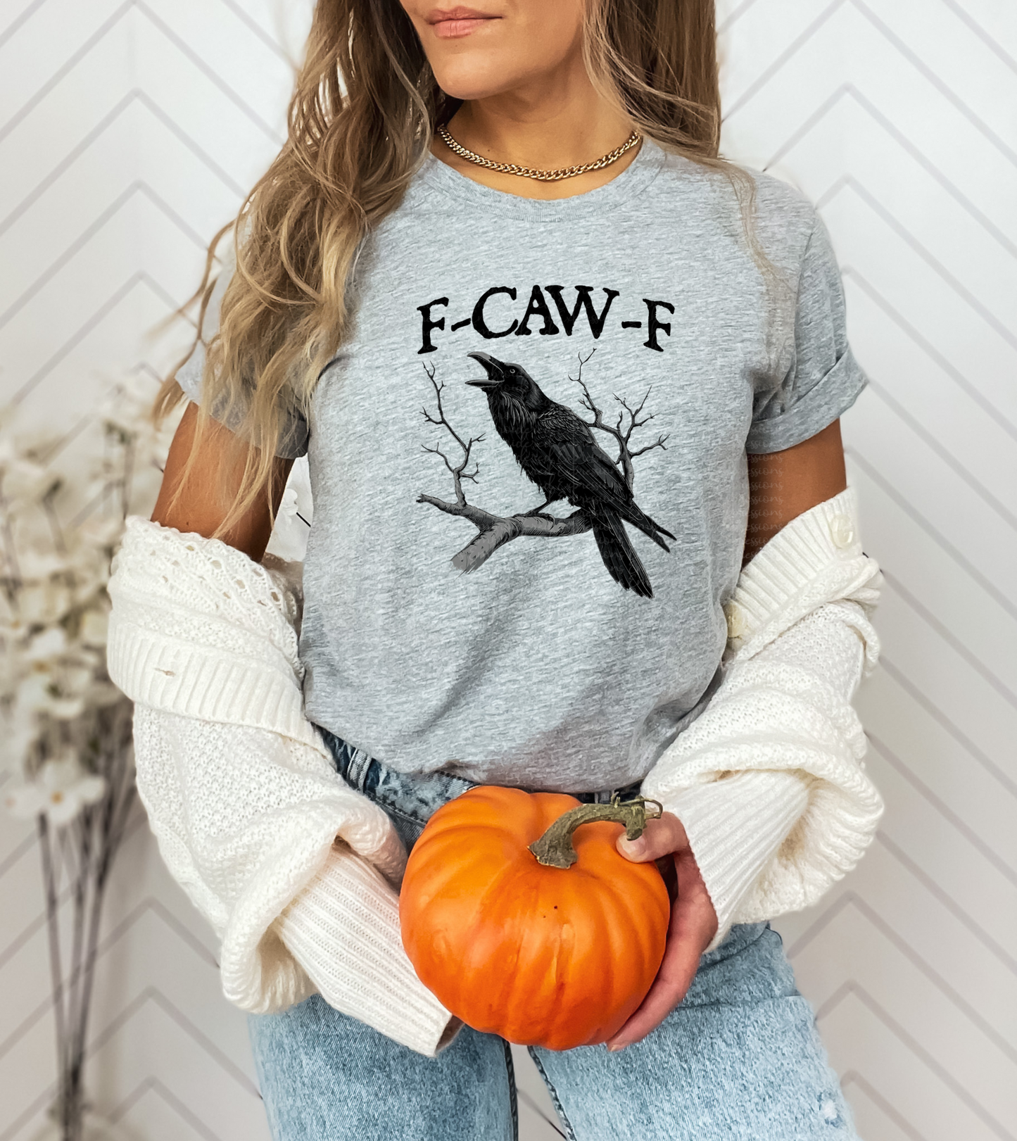 F CAW F Halloween Tee funny