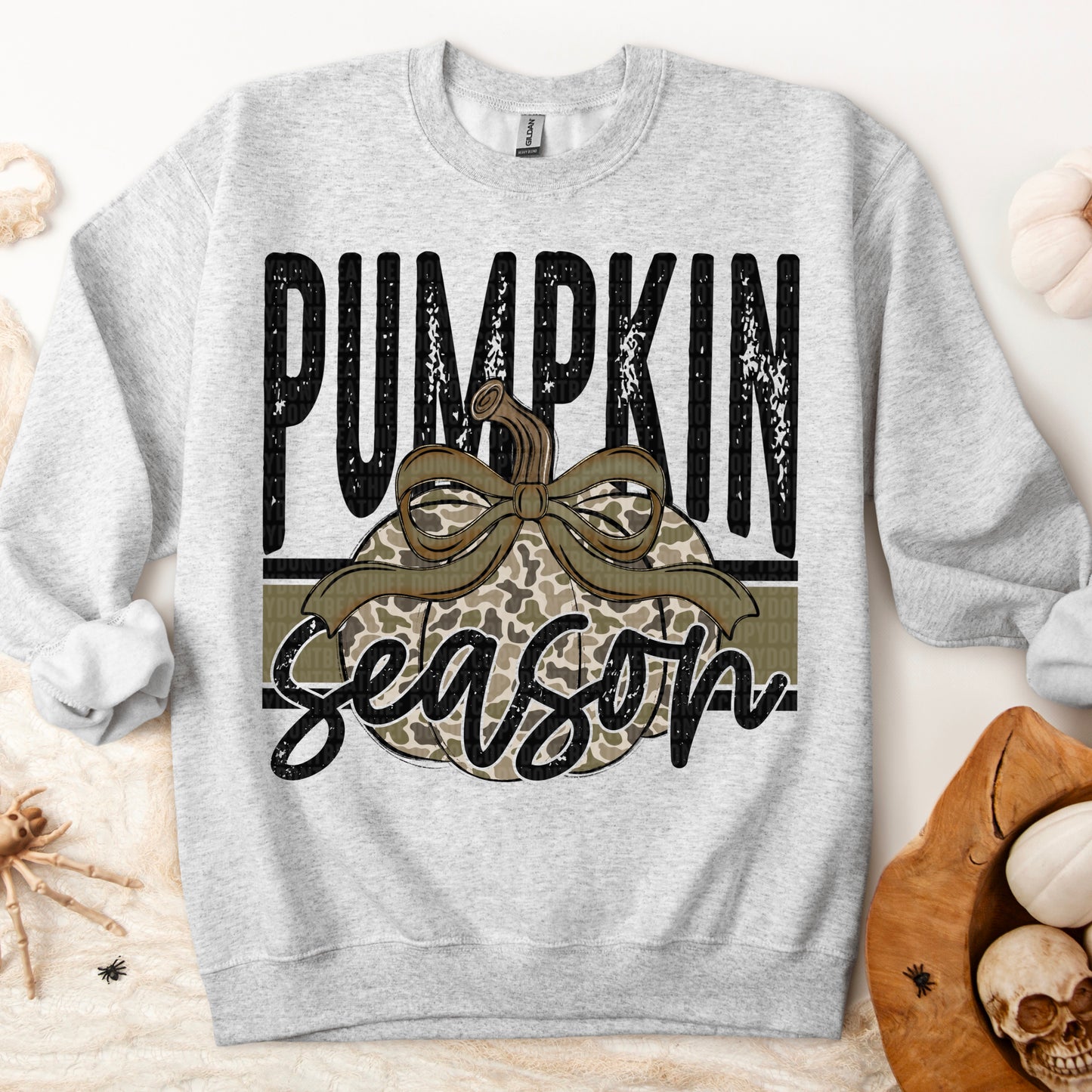 Pumpkin Season With Camo Sweatshirt