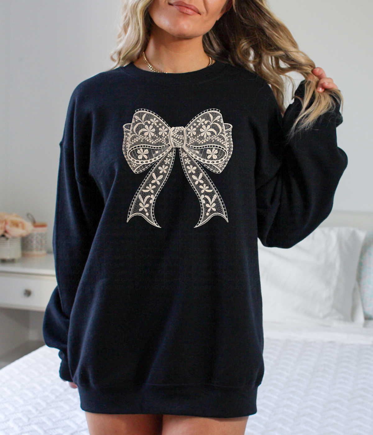 Lace Bow Sweatshirt