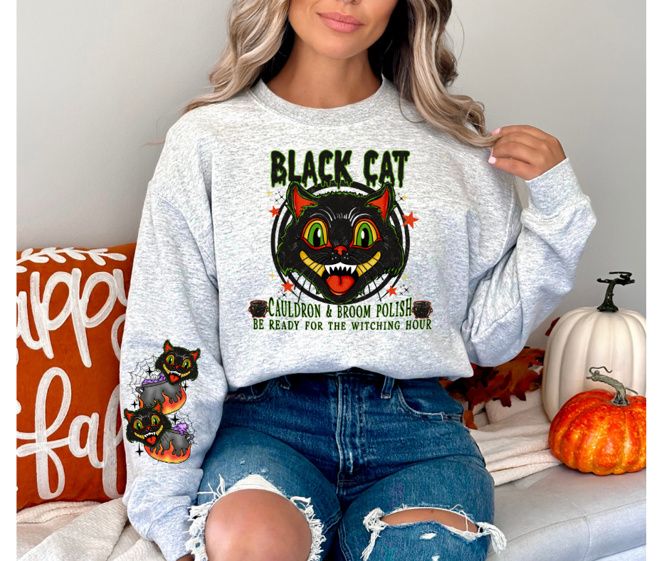 Black Cat Halloween Sweatshirt