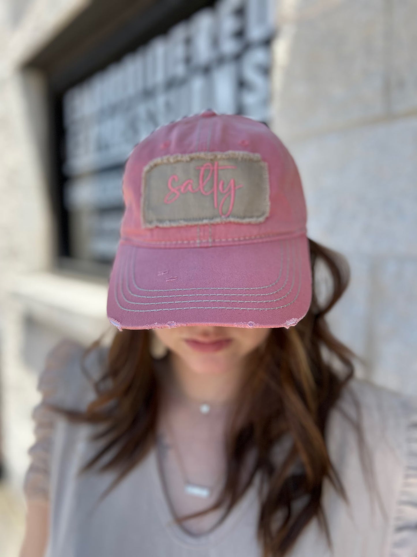 "Salty" Embroidered Patch Hat