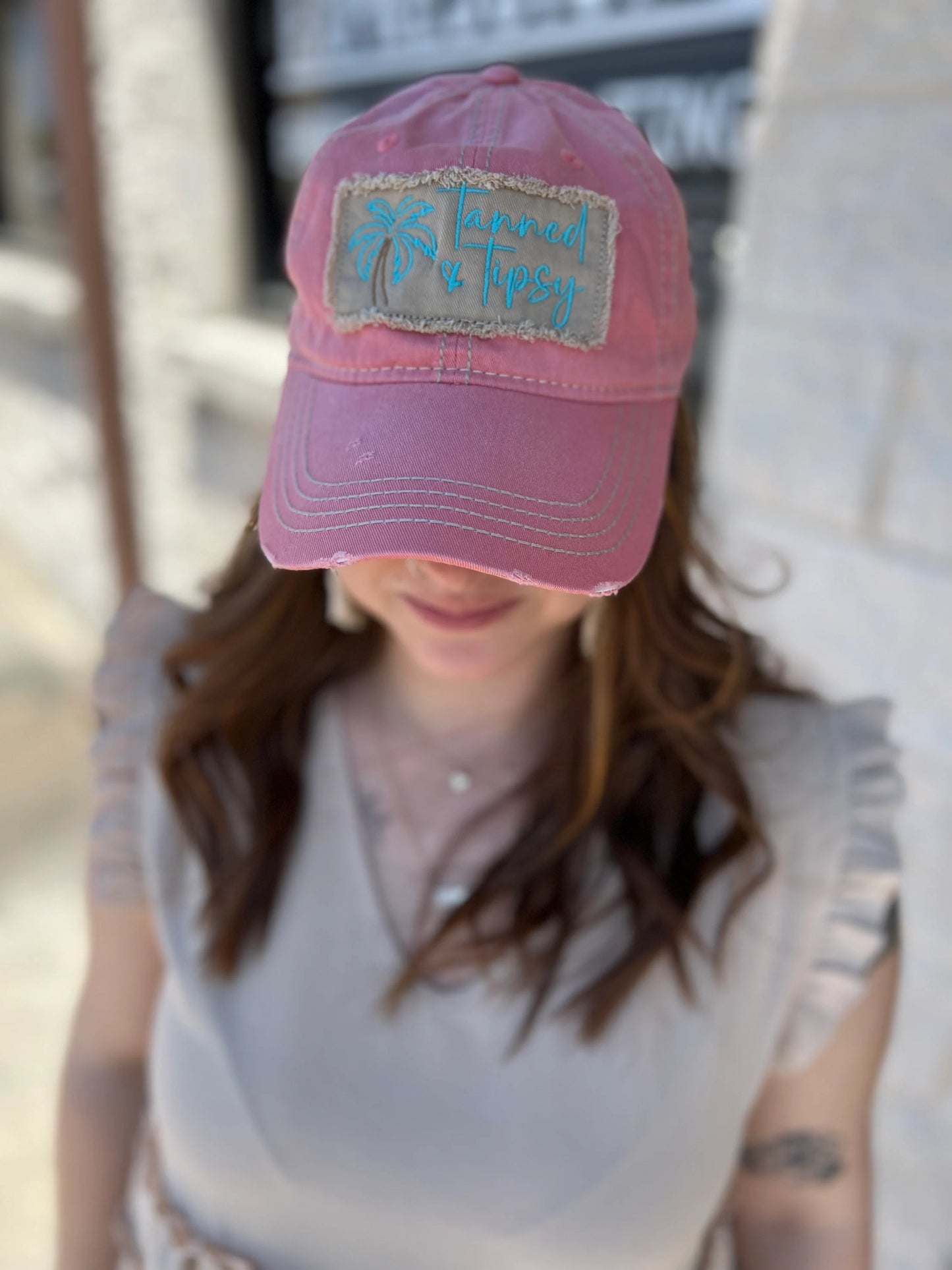 "Tanned and Tipsy" Embroidered Patch Hat