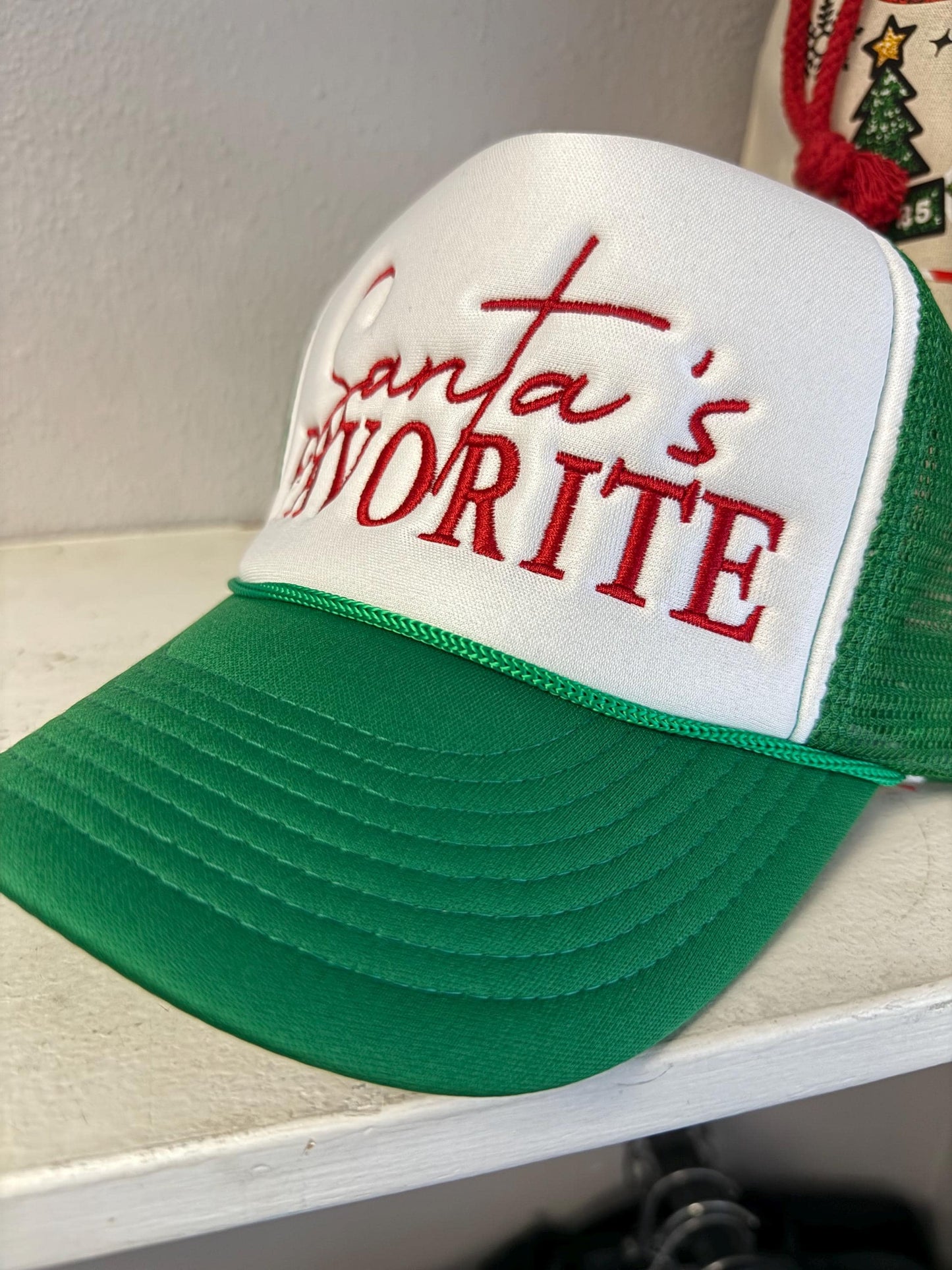 "Santa's Favorite" Embroidered Trucker Hat