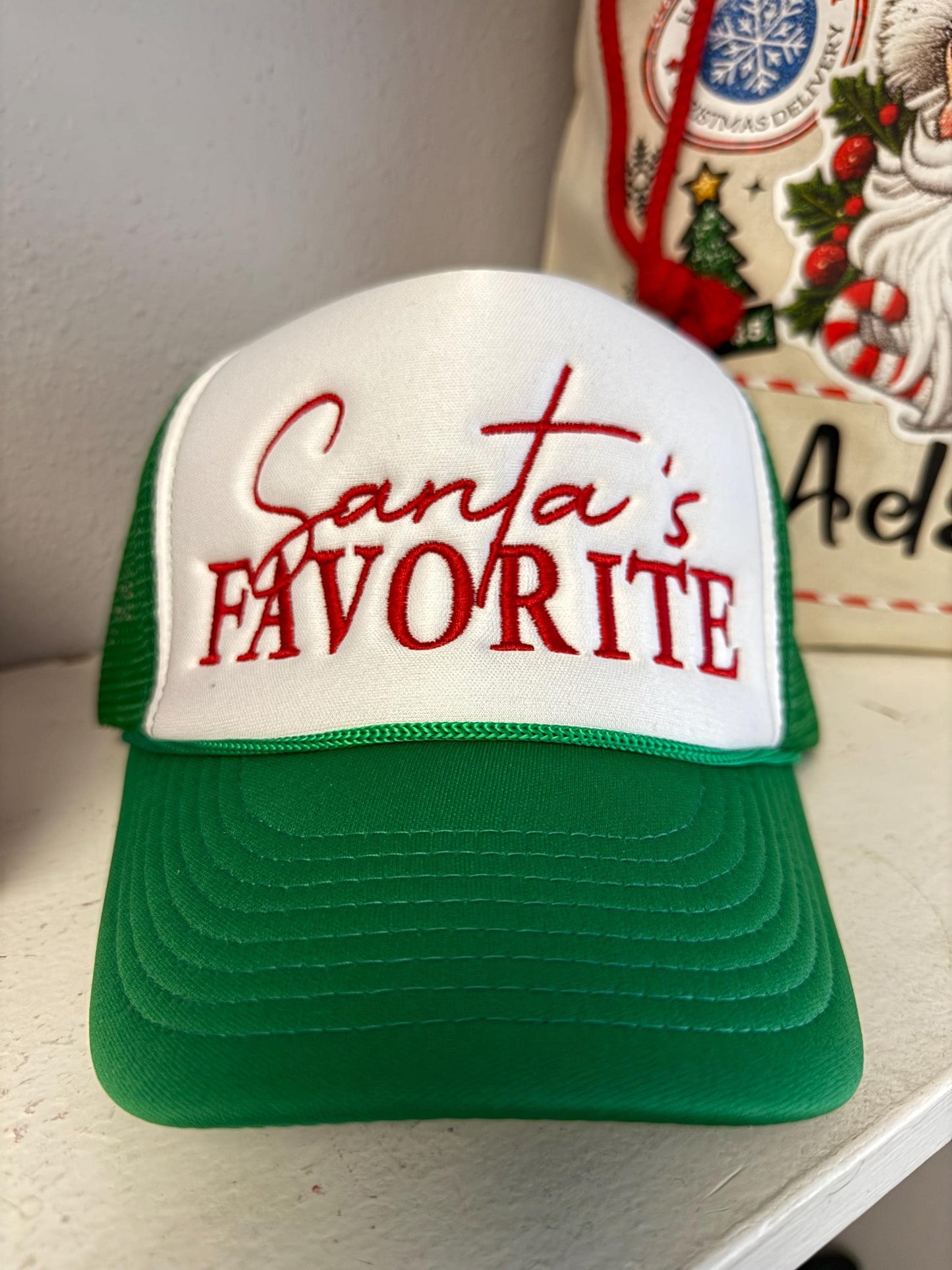 "Santa's Favorite" Embroidered Trucker Hat