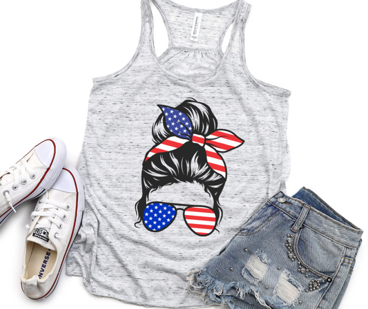 Messy Bun American Tank